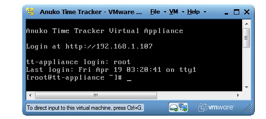 Time Tracker Virtual Appliance