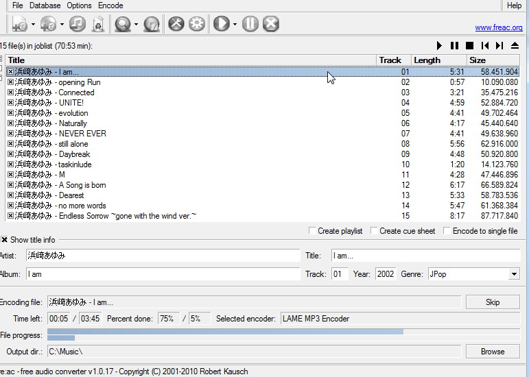 fre:ac snapshot