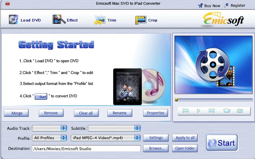 Emicsoft Mac DVD to iPad Converter