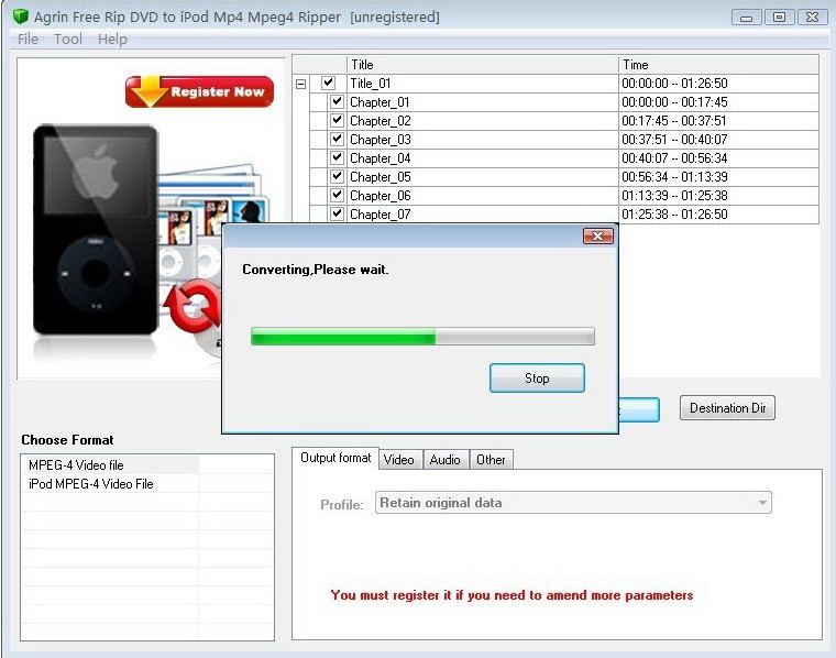 Agrin Free Rip DVD to iPod Mp4 Ripper