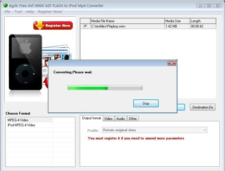Agrin Free AVI WMV ASF to iPod Converter
