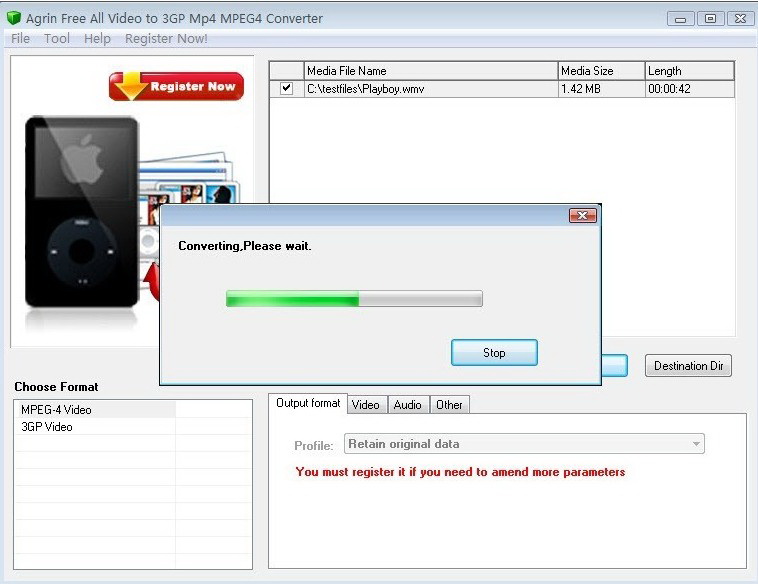 Agrin Free Video to 3GP MP4 Converter