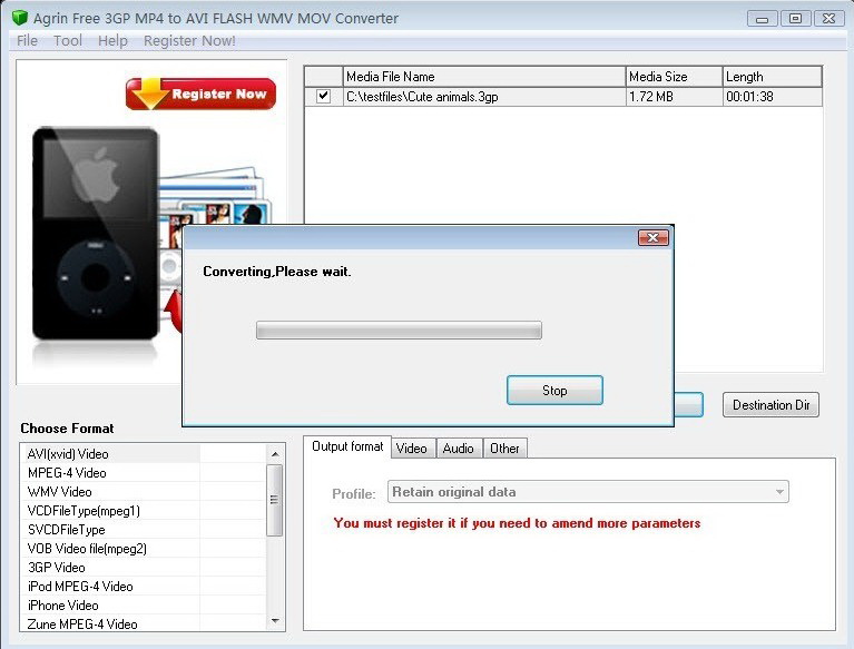 Agrin Free 3GP MP4 to AVI WMV Converter