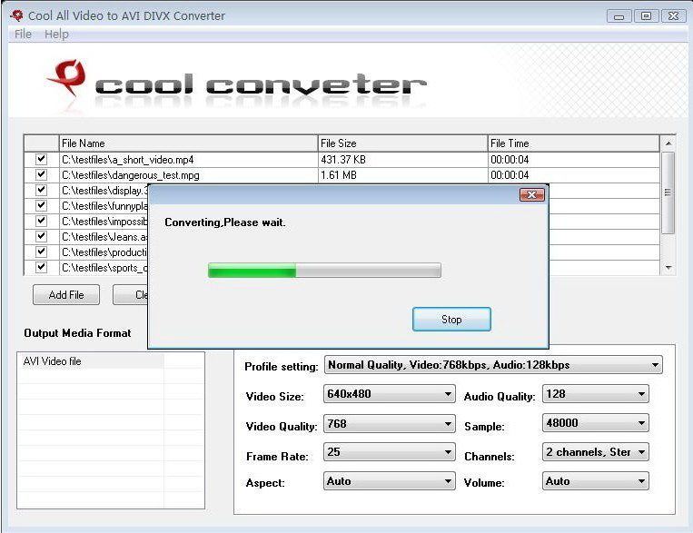 Cool FreeAll Video to AVI DIVX Converter