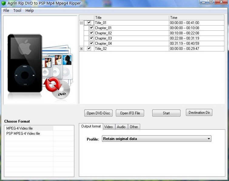 Agrin Rip DVD to PSP Mp4 Mpeg4 Ripper