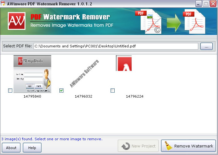 AWinware Pdf Watermark Remover