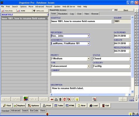 Issue Tracking Organizer Pro