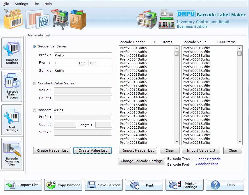 Inventory Control Barcodes