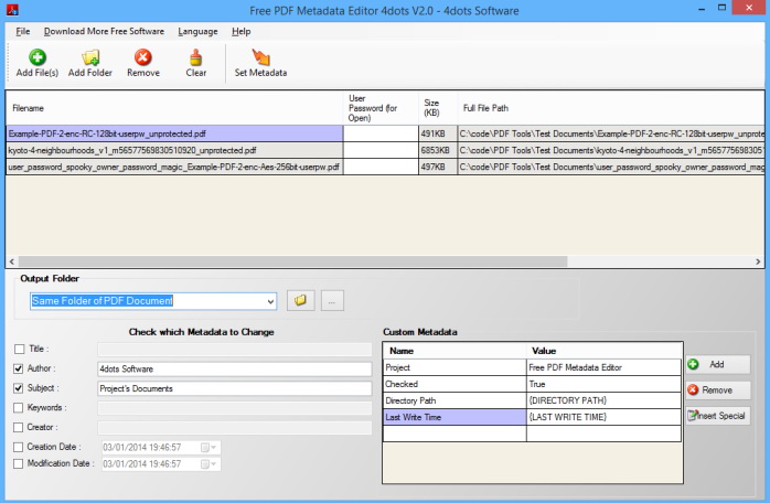 Free PDF Metadata Editor