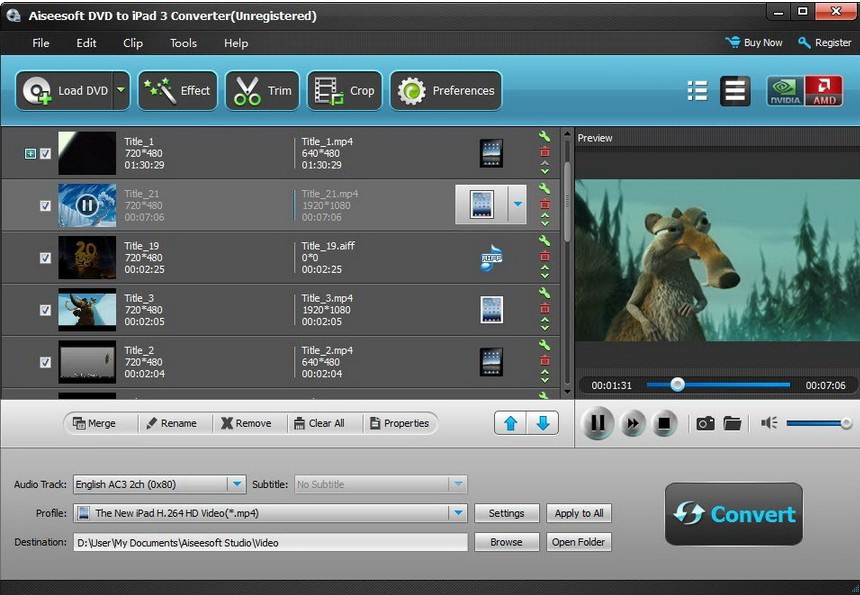 Aiseesoft DVD to iPad 3 Converter