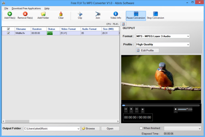 Free FLV To MP3 Converter