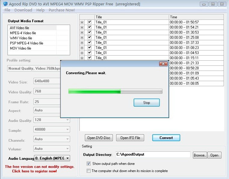 Agood Rip DVD to AVI MPEG4 Ripper Free