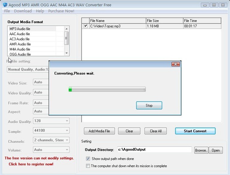 Agood MP3 AMR OGG AAC M4A Converter Free