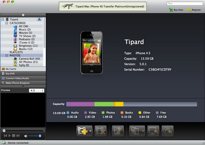 Tipard iPhone 4S Transfer Pro for Mac