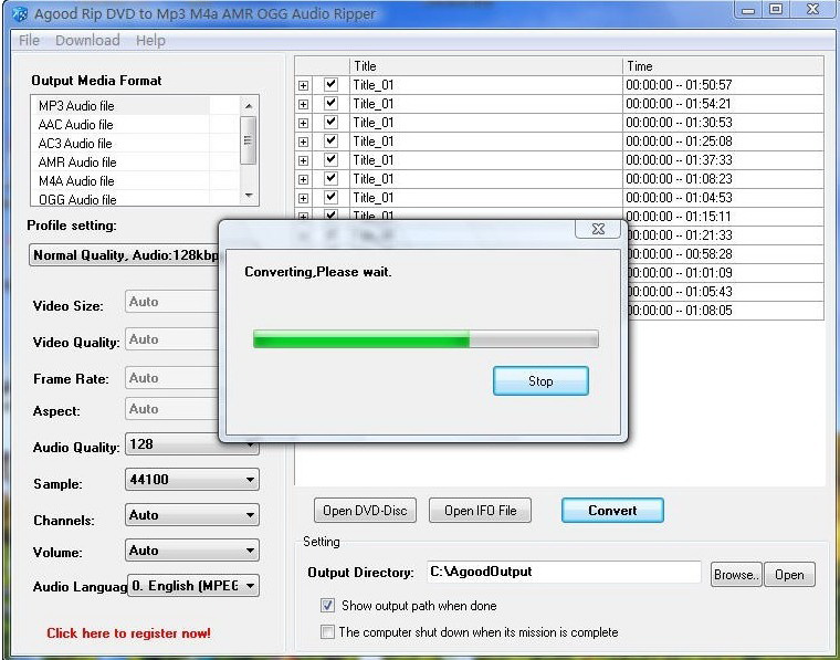 Agood Rip DVD to Mp3 M4a AMR Ripper Free