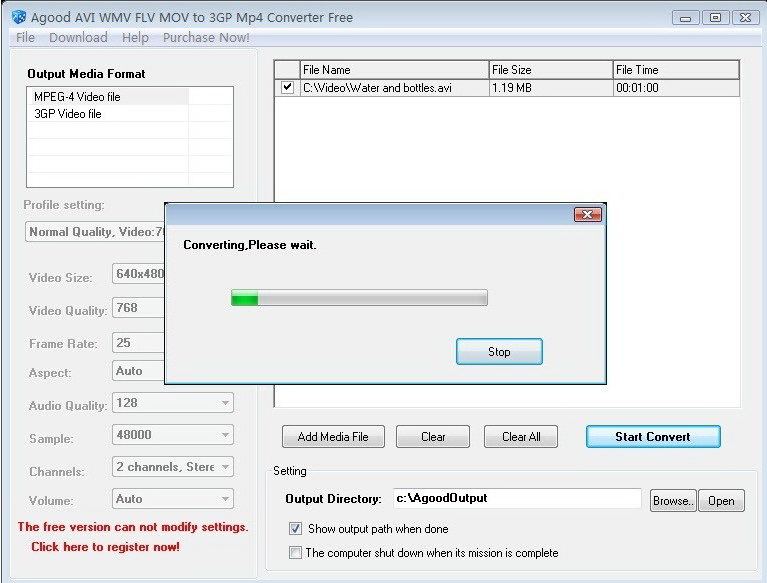 Agood AVI FLV MOV to 3GP Converter Free