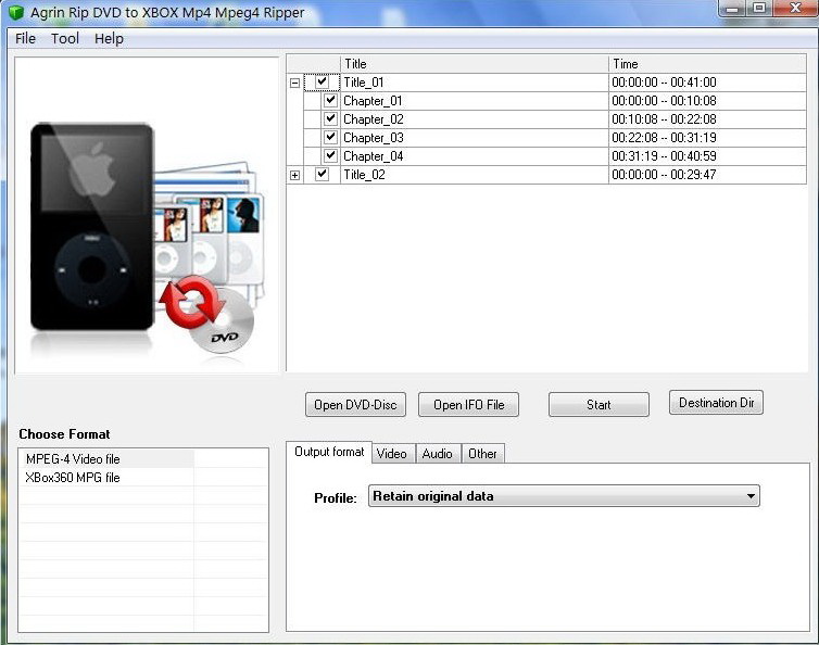 Agrin Rip DVD to XBOX Mp4 Mpeg4 Ripper