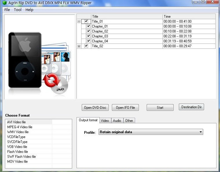 Agrin Rip DVD to AVI DIVX MP4 FLV Ripper