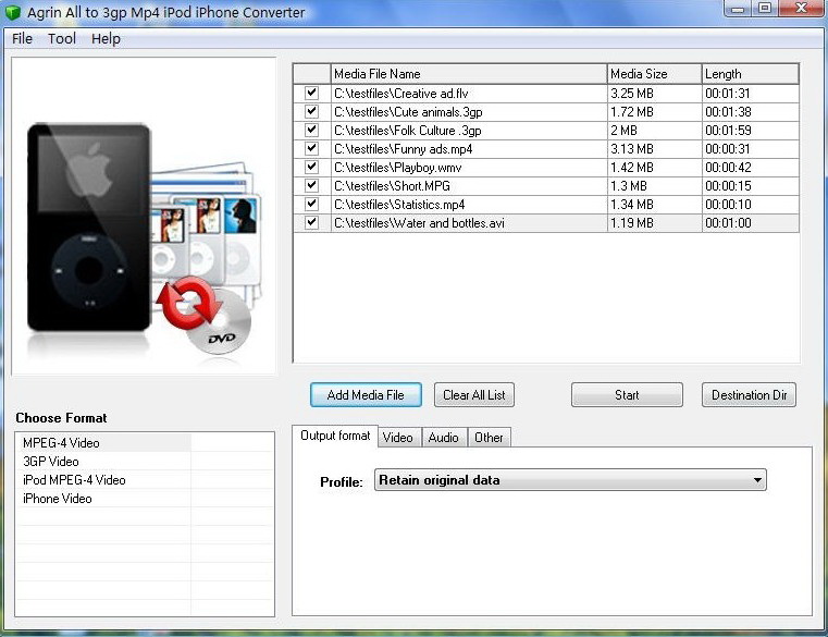 Agrin All to 3gp Mp4 iPod Converter