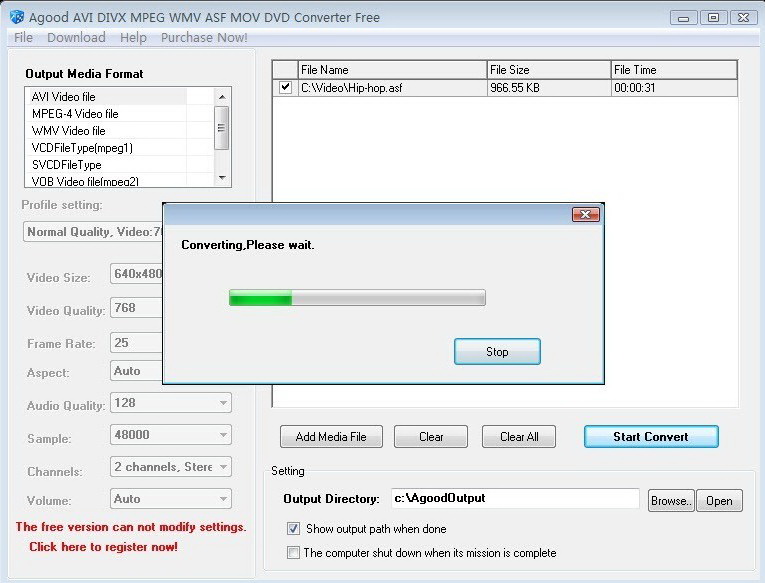 Agood AVI DIVX MPEG WMV Converter Free