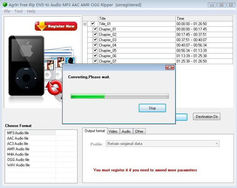 Agrin Free Rip DVD to Audio MP3 Ripper