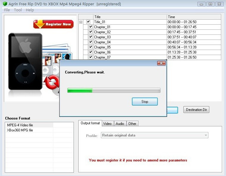 Agrin Free Rip DVD to XBOX Mp4 Ripper