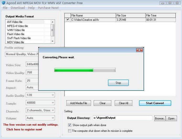 Agood AVI MPEG4 MOV FLV Converter Free