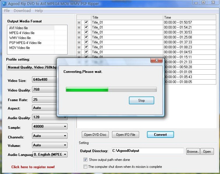 Agood Rip DVD to AVI MPEG4 MOV Ripper