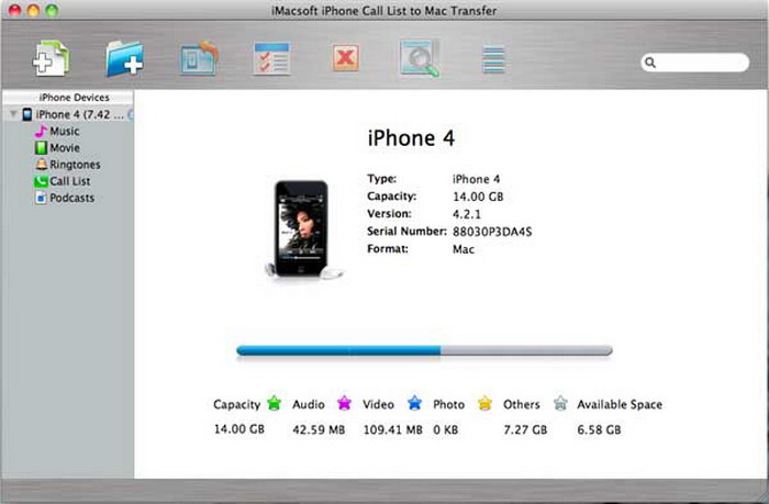 iPhone Call List to Mac Transfer For Mac