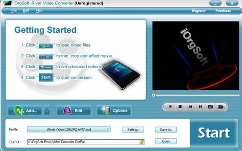 iOrgSoft iRiver Video Converter