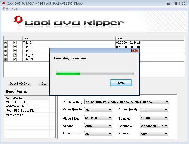 Cool Free DVD to MOV MPEG4 iPod Ripper