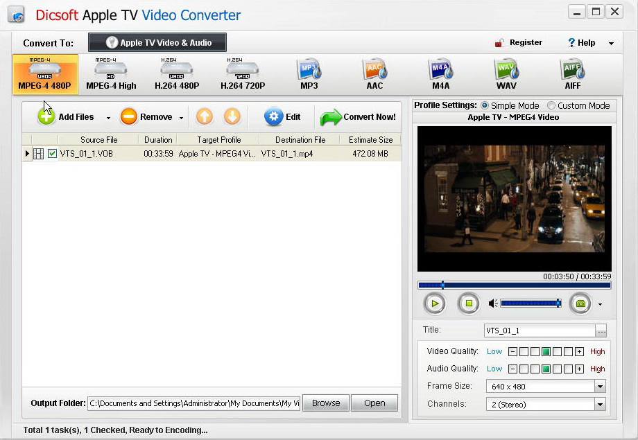 Dicsoft DVD to Apple TV Converter