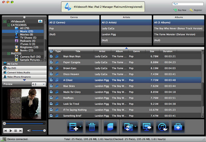 4Videosoft iPad 2 Manager for Mac