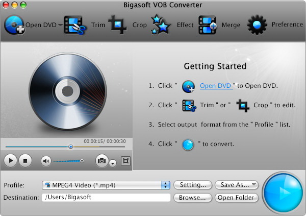 Bigasoft VOB Converter for Mac