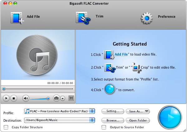 Bigasoft FLAC Converter for Mac