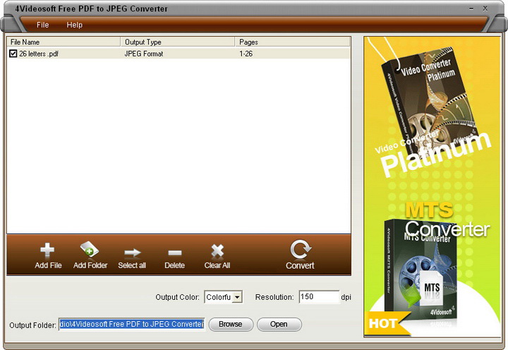 4Videosoft Free PDF to JPEG Converter