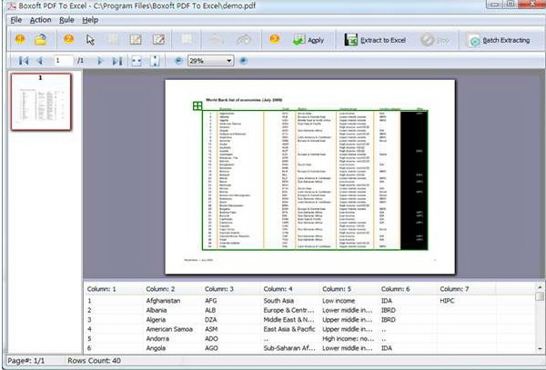 Boxoft PDF to Excel