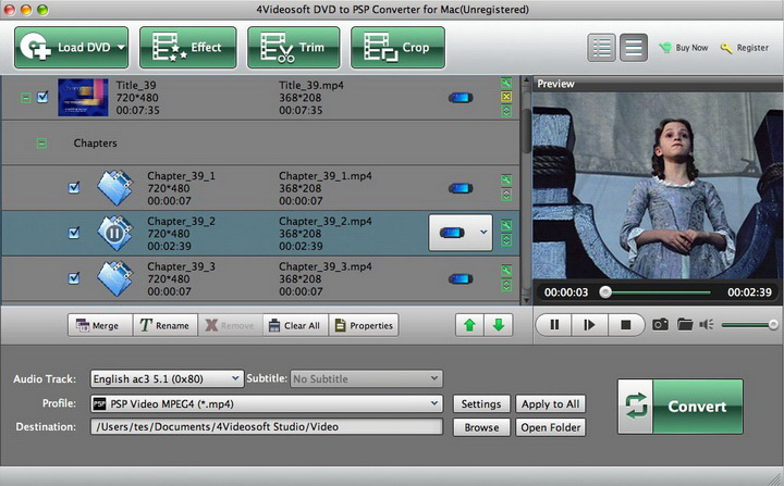 4Videosoft DVD to PSP Converter for Mac