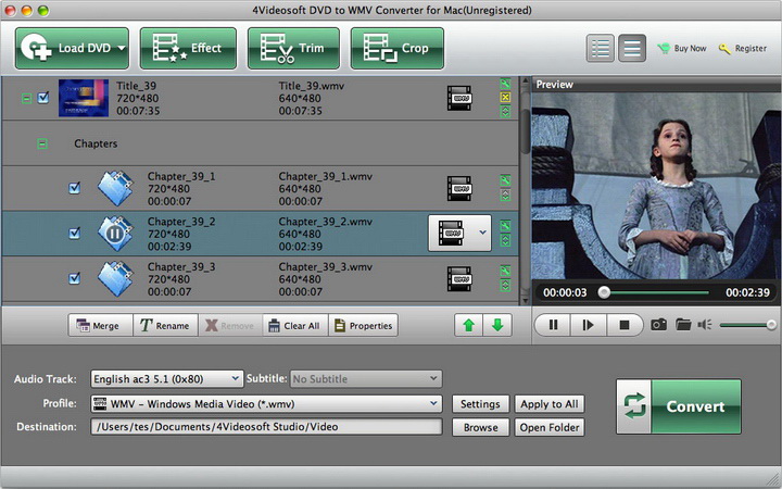 4Videosoft DVD to WMV Converter for Mac