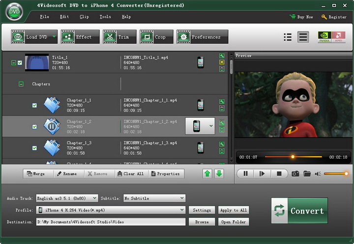 4Videosoft DVD to iPhone 4 Converter for Mac