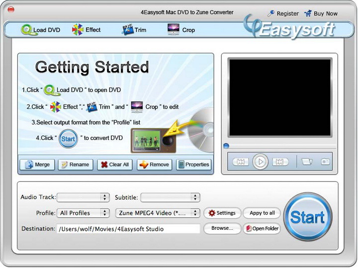 4Easysoft Mac DVD to Zune Converter