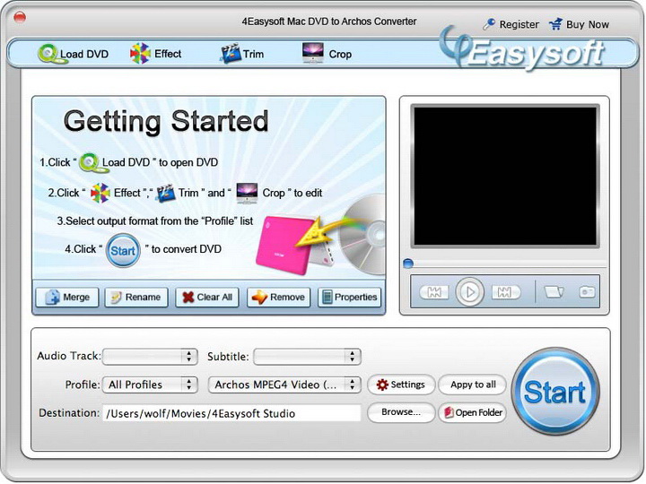 4Easysoft Mac DVD to Archos Converter