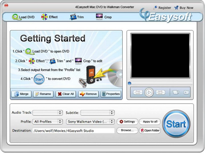 4Easysoft Mac DVD to Walkman Converter