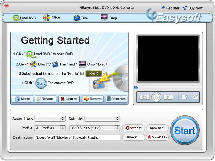 4Easysoft Mac DVD to XviD Converter