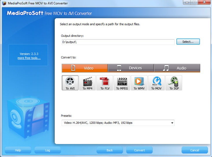 MediaProSoft Free MOV to AVI Converter