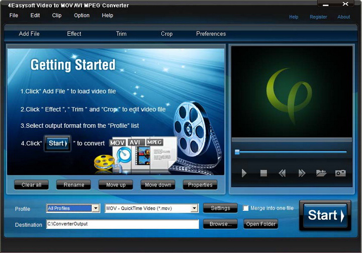 4Easysoft Video to MOV AVI MPEG Converter