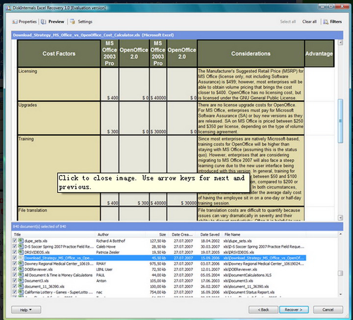 DiskInternals Excel Recovery