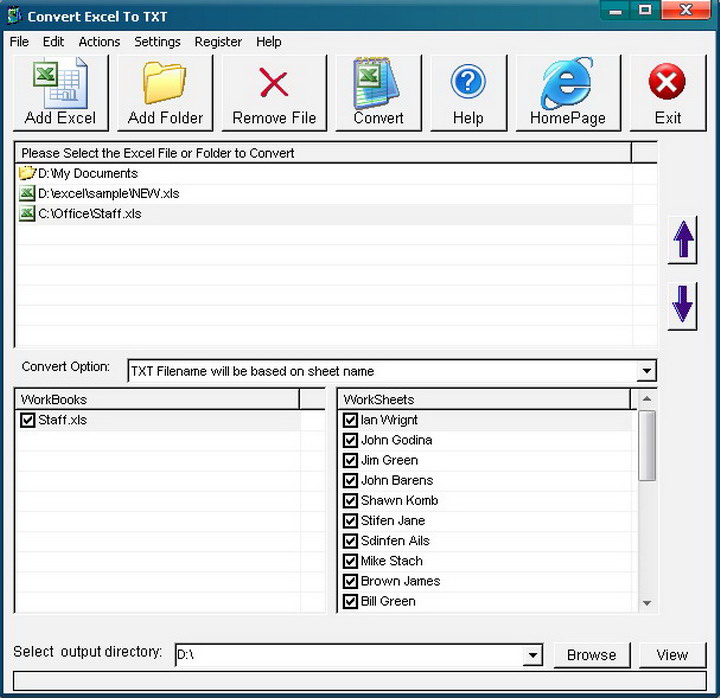 Convert Excel to TXT