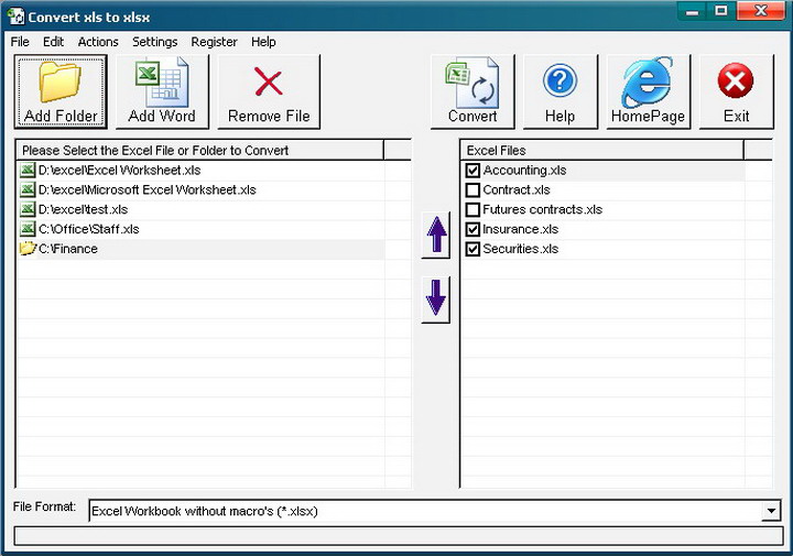 Convert XLS to XLSX