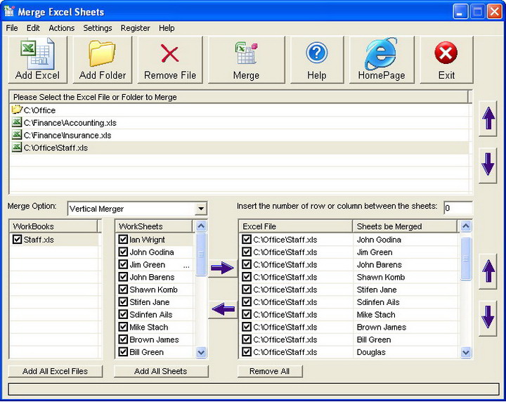 Merge Excel Sheets